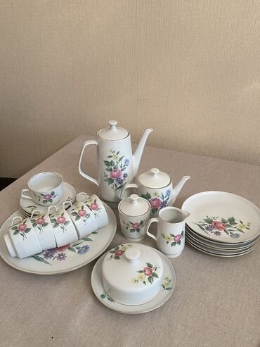 premium cay fabriki: Çay dəsti, rəng - Ağ, Farfor, 6 nəfərlik, Almaniya