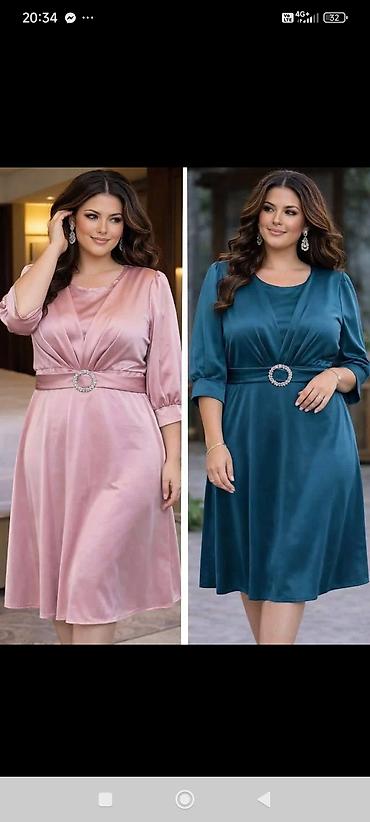 mts satici za decu: Elegantne haljine za punije dame – midi dužina - Kroj: A-line/midi — 3
