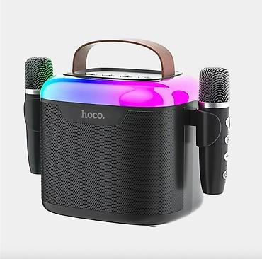 ipod mp3: Караоке колонка HOCO DS69 Vessel RGB с 2 микрофонами / Bluetooth — 5