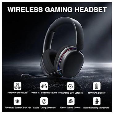 беспроводной наушник: Qulaqlıq AULA G7 Pro Black Tri-Mode Wireless Gaming Headset Wireless — 4