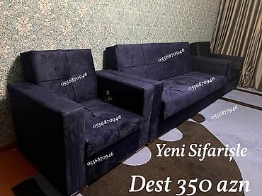belarus mebelleri: Divan kreslo dəsti Yeni sifarişlə yumşaq mebel dəsti Tərkib: - 3 — 5