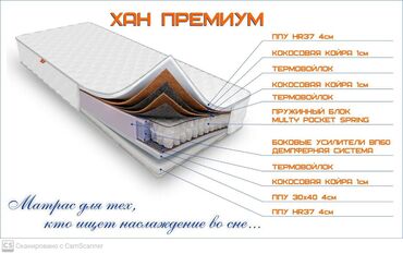 Спальные матрасы: Ортопедический матрас "Хан Премиум" с разными слоями наполнителя для