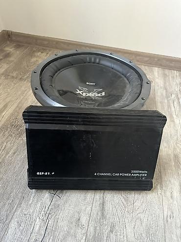 Автоэлектроника: Комплект для автозвука: сабвуферы Pioneer и Sony + усилители Nakamichi — 4
