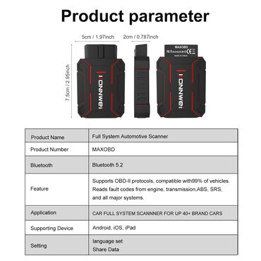 Alati za automobile: Novo -KONNWEI MAXOBD Bluetooth OBDII za IOS Android MAXOBD Bluetooth — 14