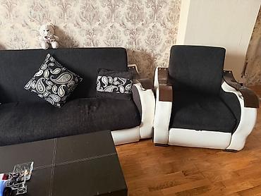 Divan və kreslo dəstləri: Qonaq otağı üçün yumşaq mebel dəsti - Tərkib: 1 geniş divan + 2 ədəd — 3