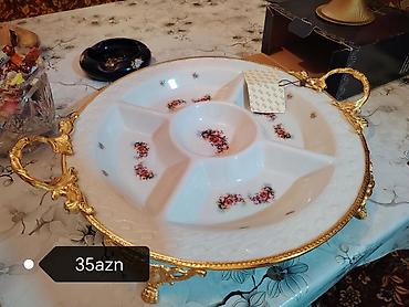 xonca konfeti: Tort və şiriniyyat qabı, rəng - Ağ, Farfor — 1