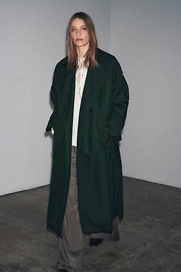 palto zara: Оригинальный брендовый тренч Zara (Изумрудный / Water Repellent) — 1