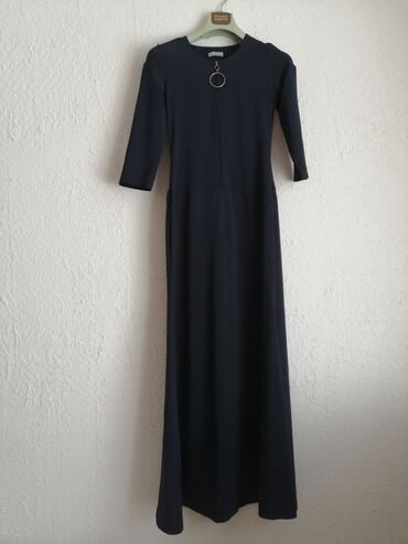 длинное синие платье: Повседневное платье, Турция, Лето, Длинная модель, S (EU 36)
