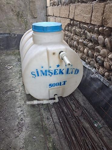 ucuz su çənləri: Su çəni – Şimşek LTD, 500 litr - Həcmi: 500 LT (üzərində qeyd olunub) — 2