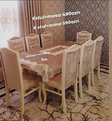 stul modelleri: Yemək otağı mebel dəstləri - Klassik və modern dizaynlı yemək masası — 9