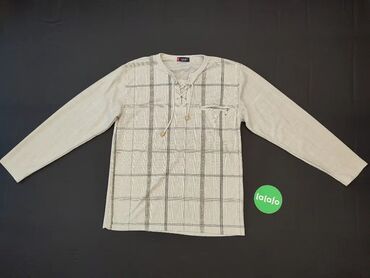 Bluzki: Pulover, M (EU 38), wzór - Kratka, kolor - Szary