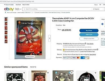 Rashladni sistemi: Thermaltake 12cm TurboFan (P/N: A2492) - PC ventilator dimenzija 120 — 5