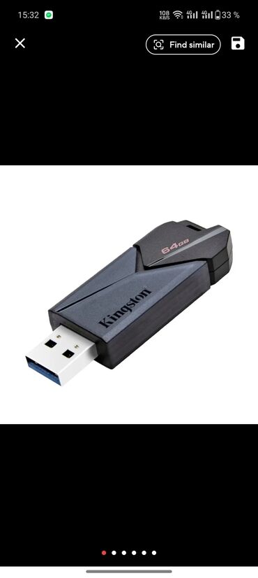 usb fleshka: Flash kart Kingston, 64 GB, USB 3.2, Yeni