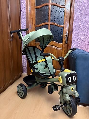 Velosipedlər: Uşaq üçtəkərli velosiped – valideyn idarəetməli, tentli, robot — 1