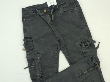 spódnice jeansowe czarne z guzikami: Jeansy, S, stan - Bardzo dobry