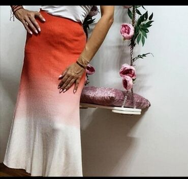 sportske suknje: Suknja extra kvalitet uvoz Pariz Vel S M L Novo Rebrasti pamuk elastin