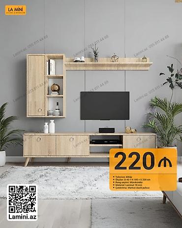 ev mebeleri: TV altlığı dəsti – LA MINI - Ölçülər: Dərinlik 40 sm × Hündürlük 180 — 1