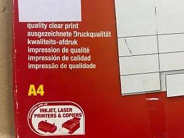 Druga oprema za računare i laptopove: Samoljepljive višesvrhinske etikete – A4 format - Dimenzije na lalafo.rs — 10 Druga oprema za računare i laptopove: Samoljepljive višesvrhinske etikete – A4 format - Dimenzije — 10