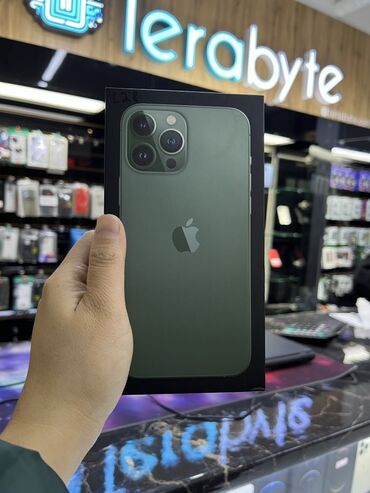 телефон режим нот 9: IPhone 13 Pro Max, Б/у, 128 ГБ, Alpine Green, Защитное стекло, Чехол, 78 %