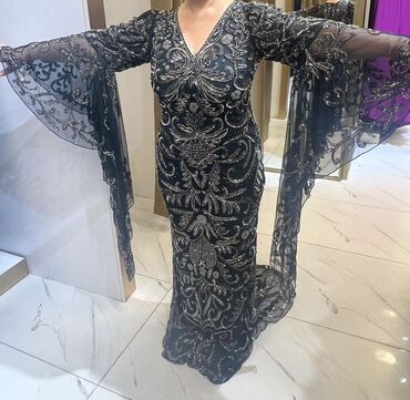 Ziyafət donları: Qaraya çalan yaşıl rəngli, uzun ziyafət/libas - Material: şəffaf — 26