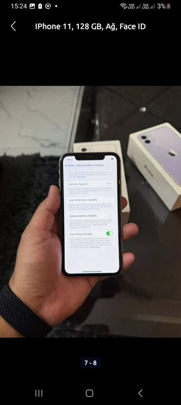 iphone islenmis telefonlar: IPhone 11, 128 ГБ, Кредит, Отпечаток пальца, Face ID