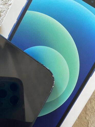 galaxy buds 2 pro бишкек: IPhone 12, Б/у, 128 ГБ, Синий, Коробка, 76 %