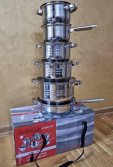 srebrna: Set inox posuđa – Excellent Line Jumbo Set (EL-12ST) - Komplet od 12 — 1
