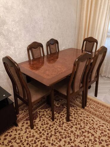 Sifarişlə dolablar: Qonaq otağı üçün, İşlənmiş, Kvadrat masa, 6 stul lalafo.az -da Sifarişlə dolablar: Qonaq otağı üçün, İşlənmiş, Kvadrat masa, 6 stul