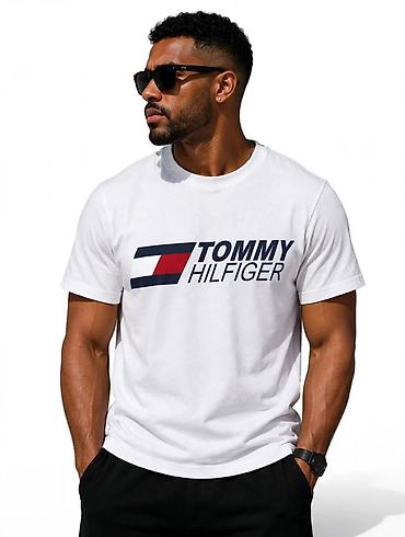 Muška pamučna majica kratkih rukava – bela, sa velikim Tommy Hilfiger