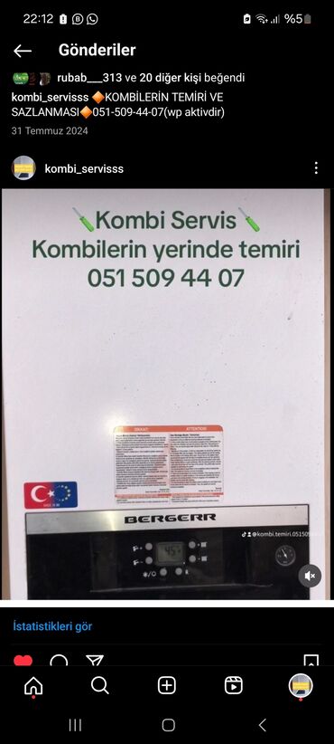 Kombi: Kombi servis her nov kombilerin temiri ve temizlenmesi hava vurulmasi