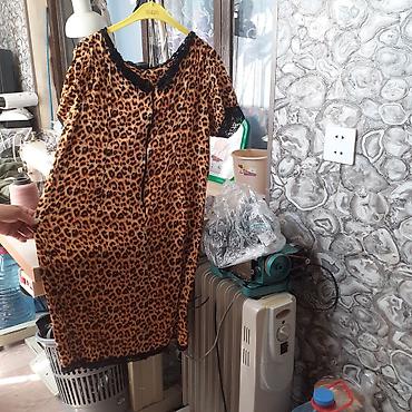 leopard: Qadın paltarı – qara rəngdə, şifon fakturalı, rahat və boş kəsim — 5