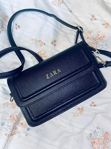 helio strap: Сумка-кроссбоди ZARA, черная - Материал: фактурная экокожа с — 6