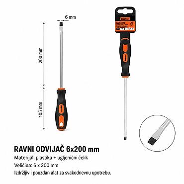 KMT Odvijač sa ručkom za masažu 2308947 Ravni odvijač 6 × 200 mm sa