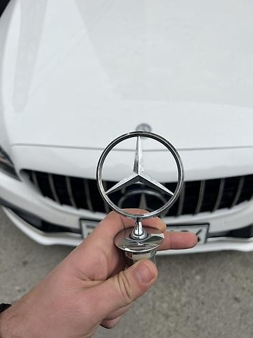 mercedes emblem: Mercedes-Benz kapot emblemi (ulduz loqo) – orijinal metal, xrom — 1