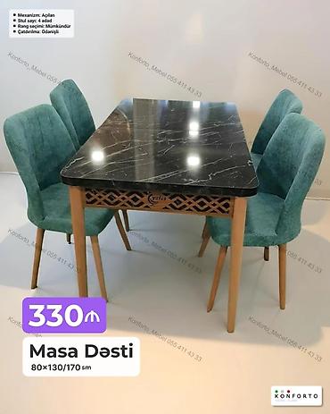 Masa Dəsti – 330 ₼ Ölçü: 80×130/170 sm - Mexanizm: açılan (uzadıla