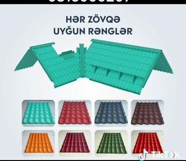 черепица: Metal dam örtükləri, rəng - Yaşıl, Zəmanətsiz, Kredit yoxdur