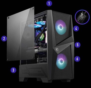 Masaüstü kompüterlər və iş stansiyaları: Msi Mag Forge 100R Gaming Case 🔸mid-tower 🔸atx / micro-atx / mini-itx — 9