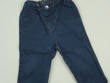jeansy z wysokim stanem wyszczuplające: Spodnie jeansowe, 9-12 m, stan - Dobry