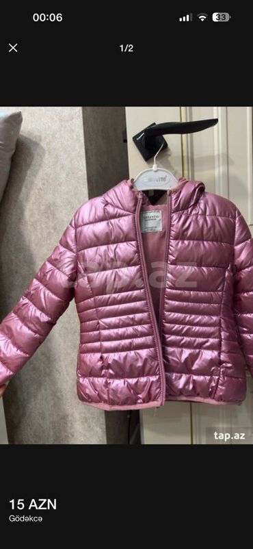 Məktəbli forması: Uşaq üçün yüngül şişmə gödəkcə. - Rəng: metalik çəhrayı - Model