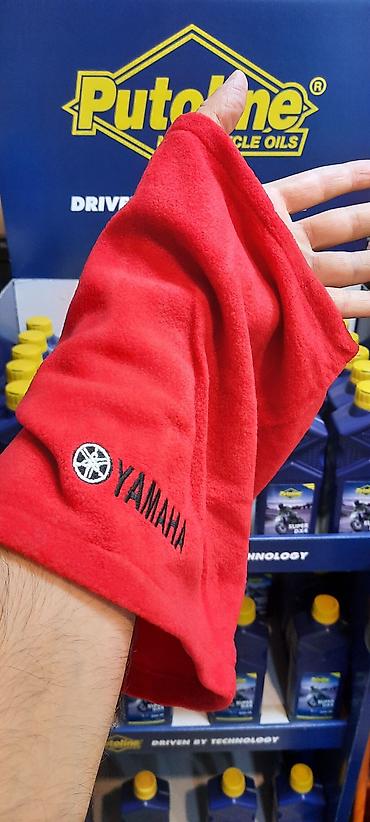 moto usda: Yamaha loqolu qırmızı flis boyunluq/baf - Material: yumşaq, nəfəsalan — 1