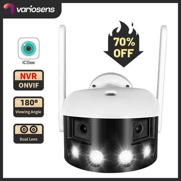 Videomüşahidə: IP Kamera Panorama kamera Yeni modl 4mp+4mp 8 MP 180 derece goruntulu — 7