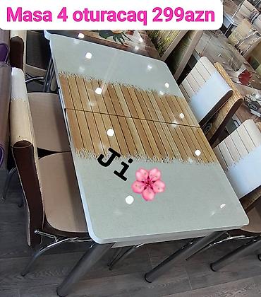 Mətbəx/dining dəsti – 4 oturacaqla masa Qiymət: 299 AZN (şəkildə