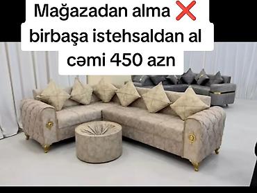 Künc divan dəsti – klassik-loft üslubunda - L formalı künc divan