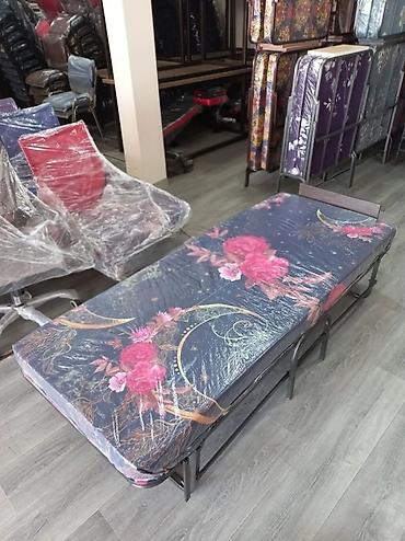 prixoji mebel: Yığılabilən çarpayı – metal karkaslı, qalın ortopedik döşəkli - Tip — 1