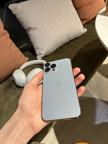 айфо 12: IPhone 13 Pro Max, Б/у, 256 ГБ, Sierra Blue, Зарядное устройство, Защитное стекло, Чехол