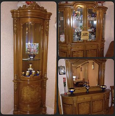 kiosk satıcı: Klassik üslubda qonaq otağı üçün vitrin və bufet dəsti - Material — 1