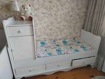 beşikler: Uşaq çarpayısı və komod dəsti - Rəng: ağ - Material: ağac/MDF - — 2
