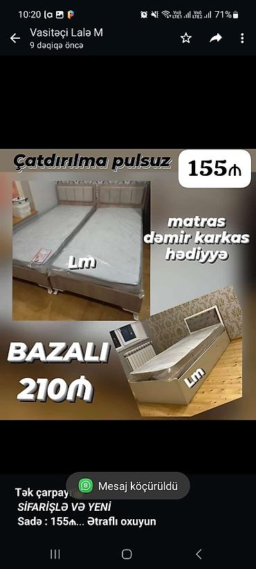 *Tək çarpayı*👑 _*SİFARİŞLƏ VƏ YENİ*_ *Sadə : 155₼*