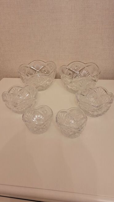 зеркальная посуда для фуршета: (kristal üslubunda) meyvə/desert qabları dəsti. Komplekt: - 2 ədəd