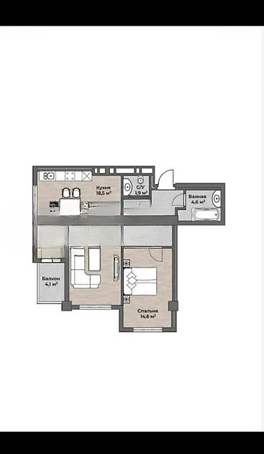 11: 2 комнаты, 70 м², Технопарк Элитка, 11 этаж, ПСО (под самоотделку) — 4